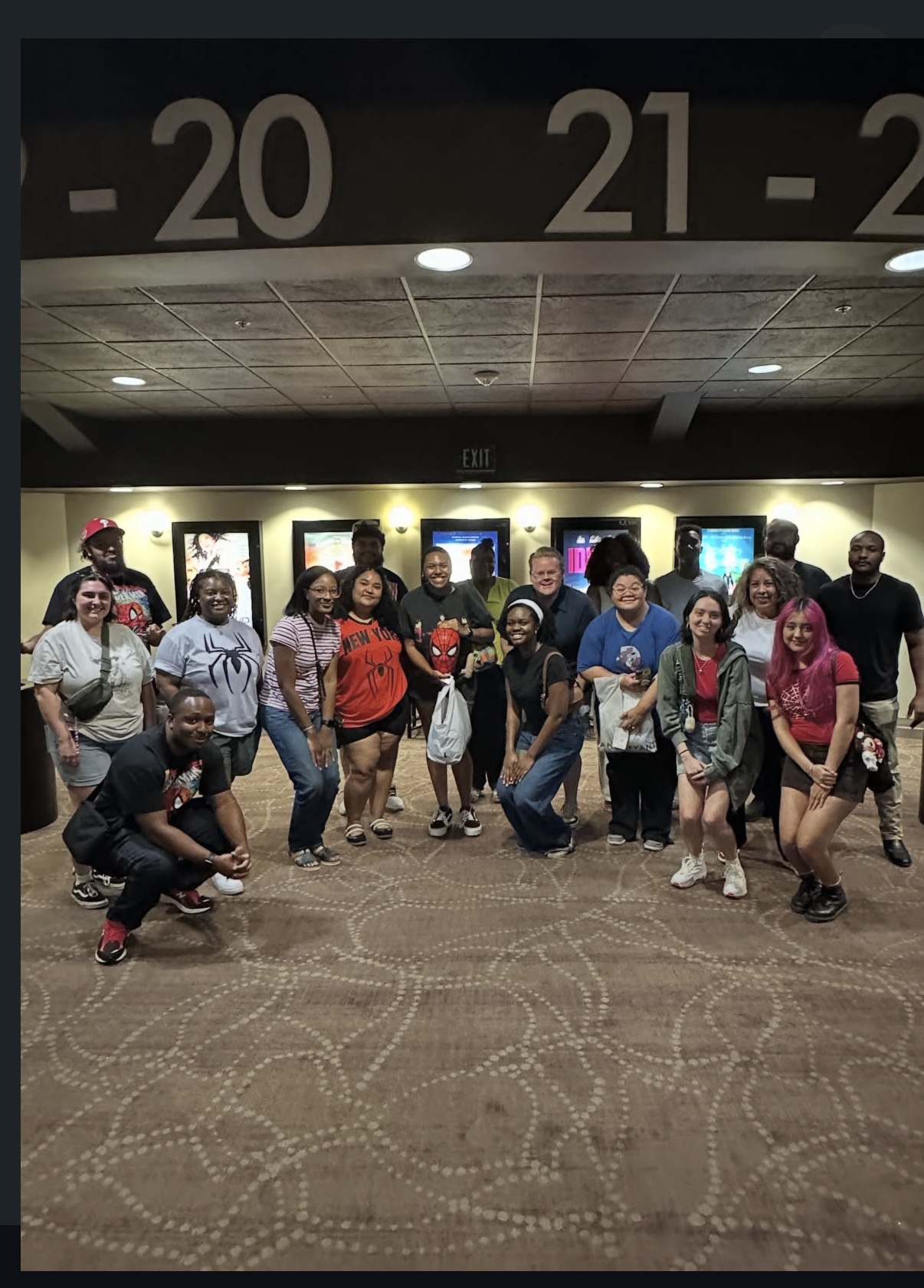Collin County Cinema Club group at the movies